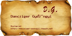 Dancziger Gyöngyi névjegykártya
